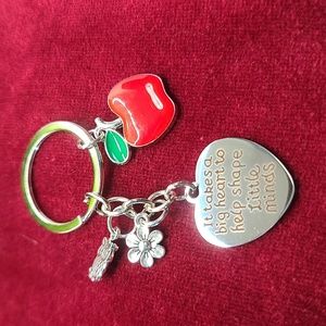 Teacher or Aid, Student gift, purse charm Key Chain Apple